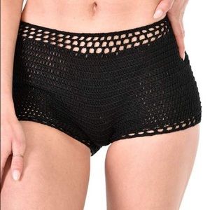 NWT iHeartRaves Crochet Booty Black Shorts